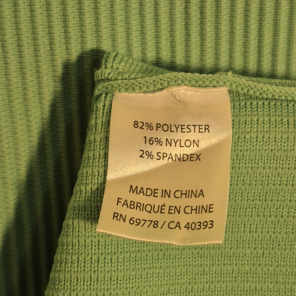 Green Ribbed Knit Dress - Picture 7 of 7